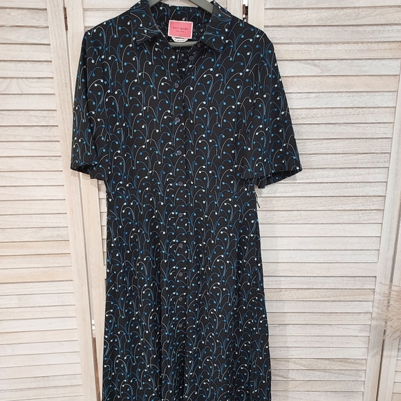 Kate Spade Star Floral Smocked Back Shirtdress Size 10 - Picture 5 of 10